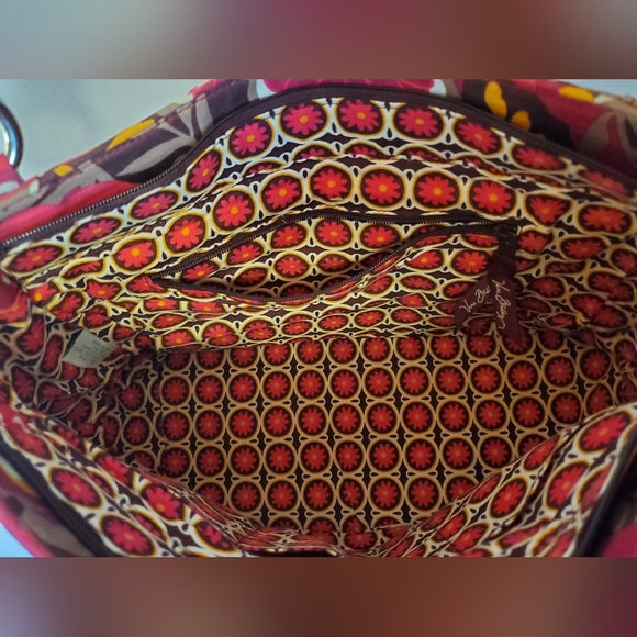 Pink and Brown Vera Bradley Floral Purse - Picture 5 of 9